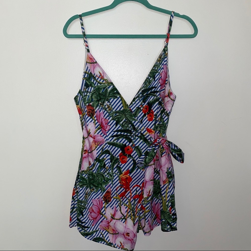Revolve About us Zara floral striped romper